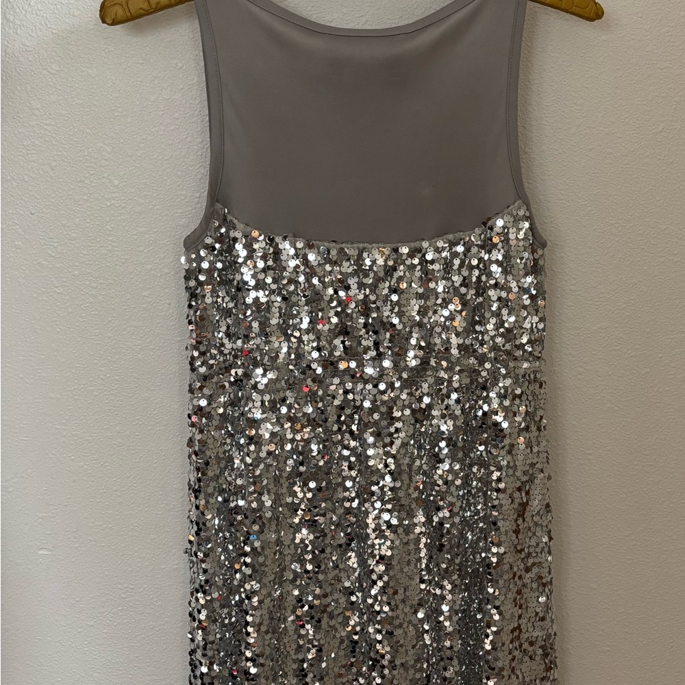 Vintage 100% Silk sequence Mini Dress - Picture 5 of 7